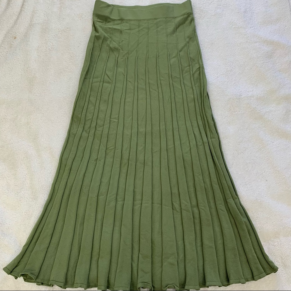 Aritzia Wilfred Green Pleated Skirt